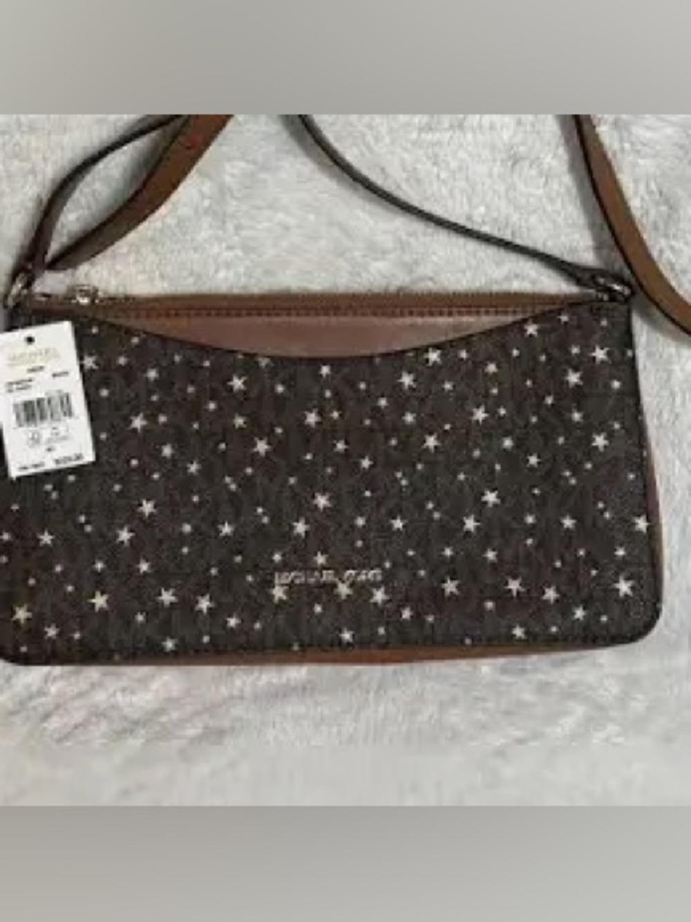 Michael Kors Brown Star-Print Crossbody Bag